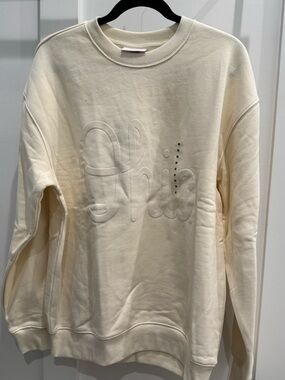 Mitchell & Ness Ohio State Cream Script Ohio Crewneck Sweatshirt Size M